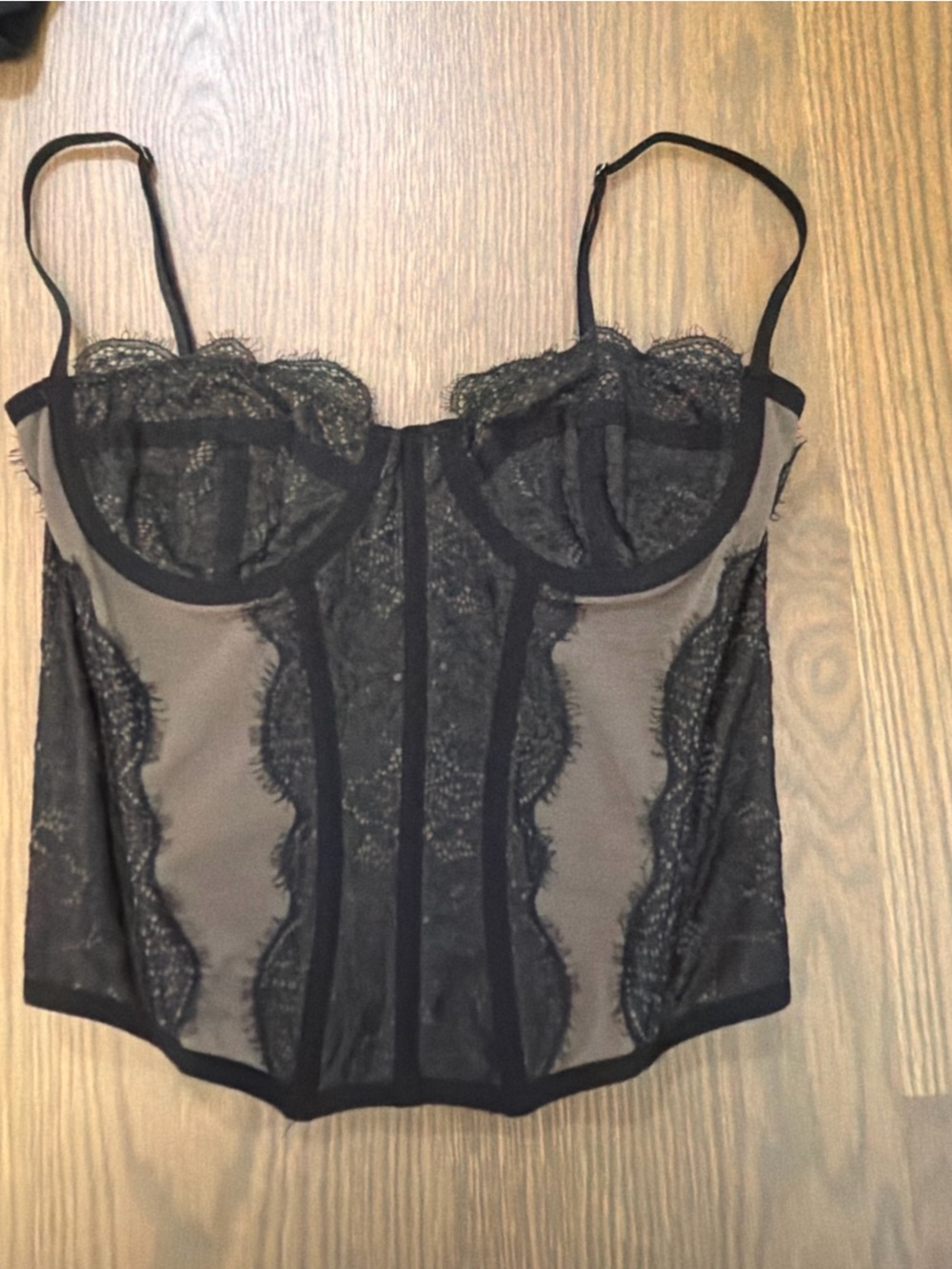 Urban Outfitters Sheer Black Lace corset Top